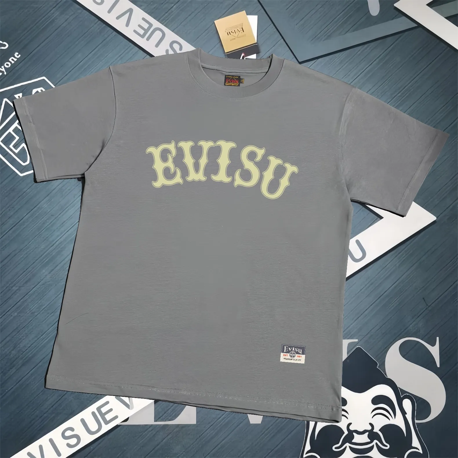 Evisu 2025New Arrival T ⚠ Quality⚠ Same Style T 。 ，Black S-XXL，White S-XXL，Gray M-XXL，Red S-XXL， Red M-XXL